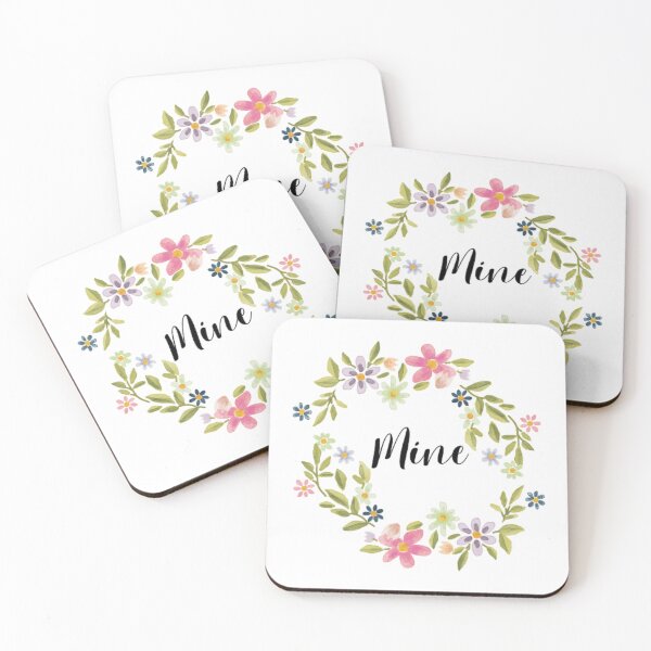 Item preview, 'mine' texted  flower design designed and sold by Bashini.