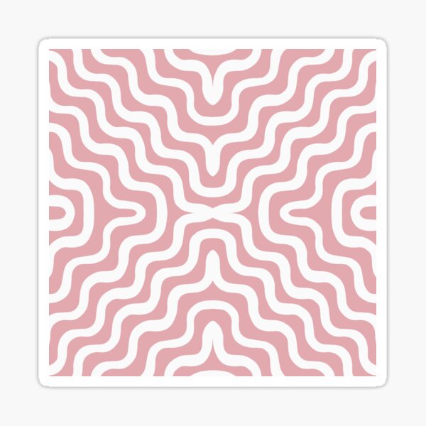 Waveform Minimalist Pattern White Pink Sticker