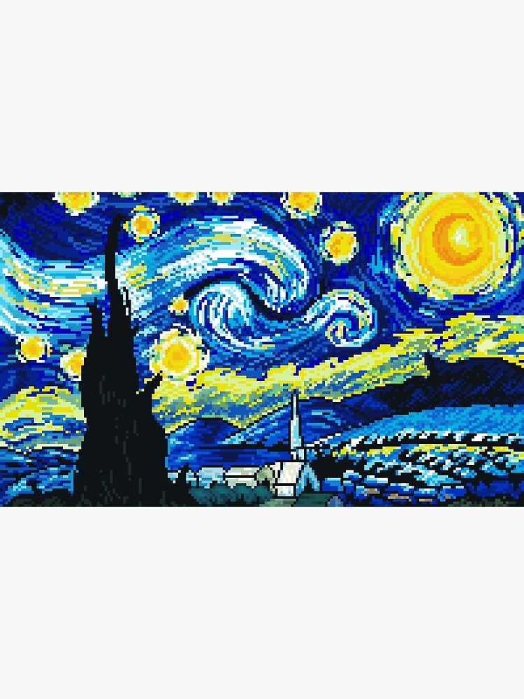 Simple pixel art of a starry night, 32x32