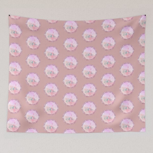 Item preview, Circular pink floral frame  with a pinkish design inside of the frame designed and sold by Arteartz.