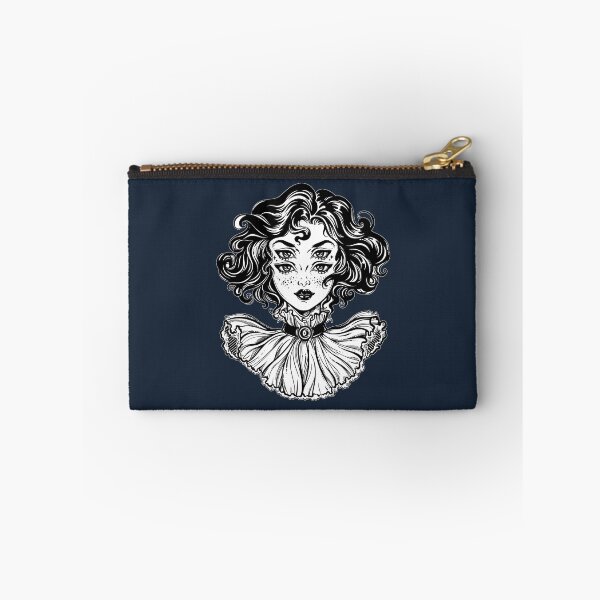 Item preview, Gothic witch girl head portrait with curly hair and four eyes. designed and sold by vanorton.
