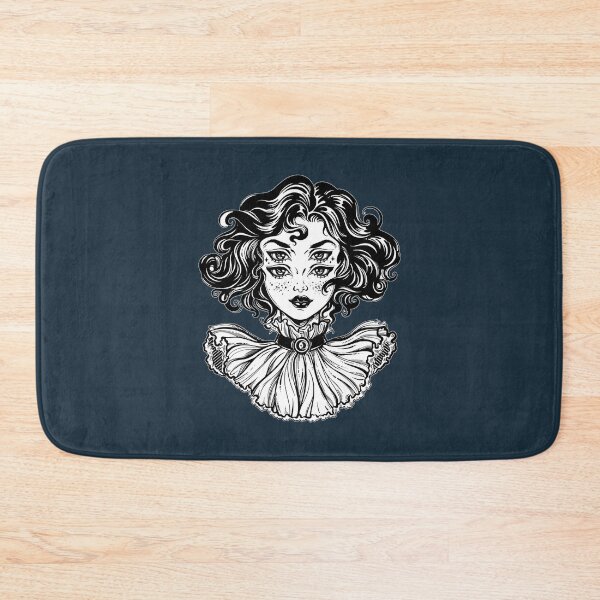 Item preview, Gothic witch girl head portrait with curly hair and four eyes. designed and sold by vanorton.