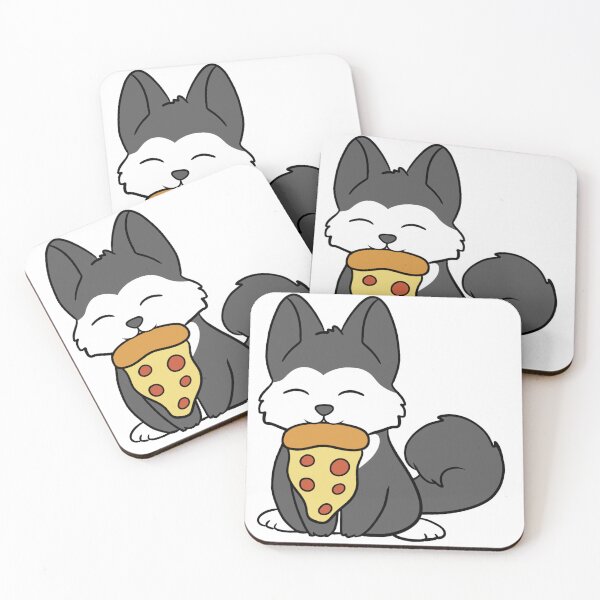 Item preview, Husky eating a pizza designed and sold by BiscuitSnack.