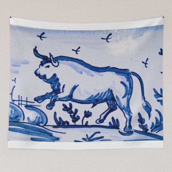 Item preview, BULLS - TORO - TILE - TILES - BLUE TILE - BULLS - RONDA - RONDA - SPAIN designed and sold by acapotevuelto.