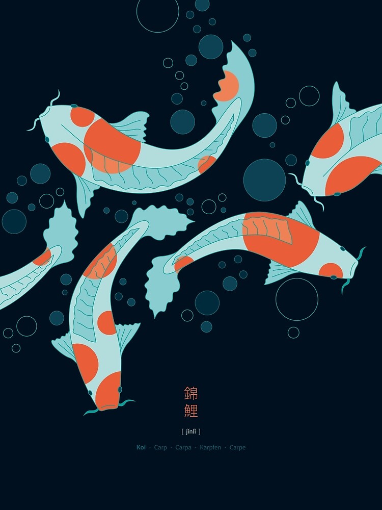 Koi Carps in a Blue-Black Pond by Thoth-Adan