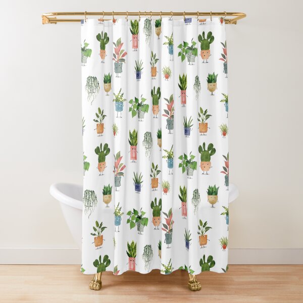 House Plant Party Pals Shower Curtain