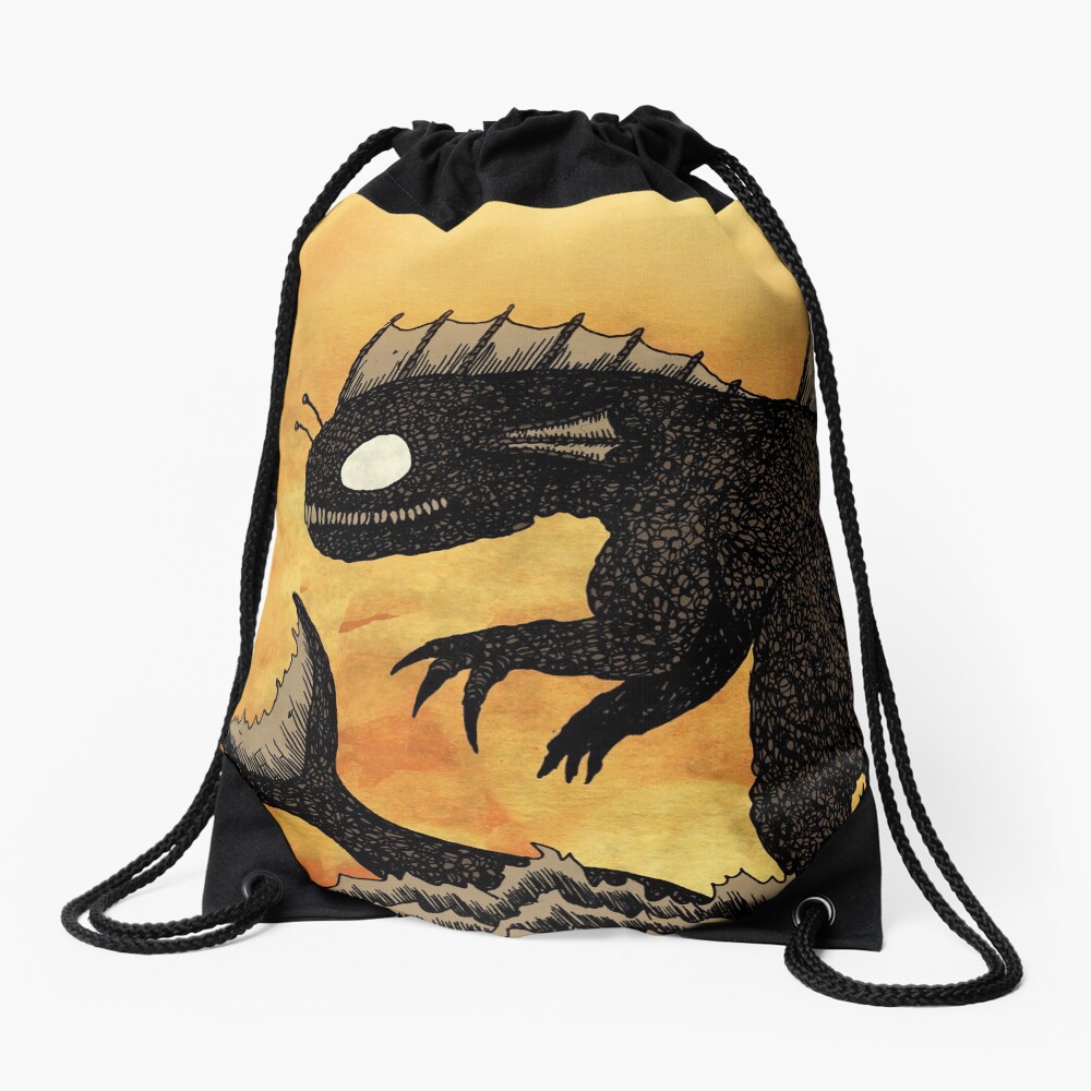 Sea Monster & Boat Drawstring Bag