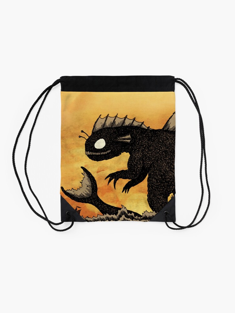 Alternate view of Sea Monster & Boat Drawstring Bag