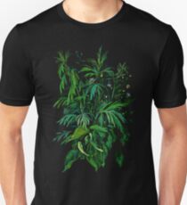 Green and Black, summer greenery, floral art, pastel drawing Unisex T-Shirt