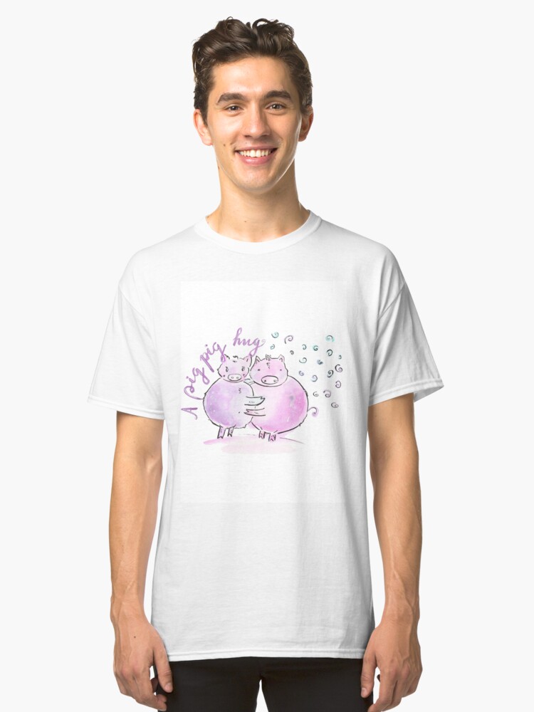 Alternate view of A pig pig hug! Classic T-Shirt