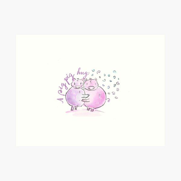 A pig pig hug! Art Print