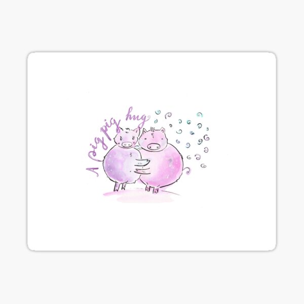 A pig pig hug! Sticker
