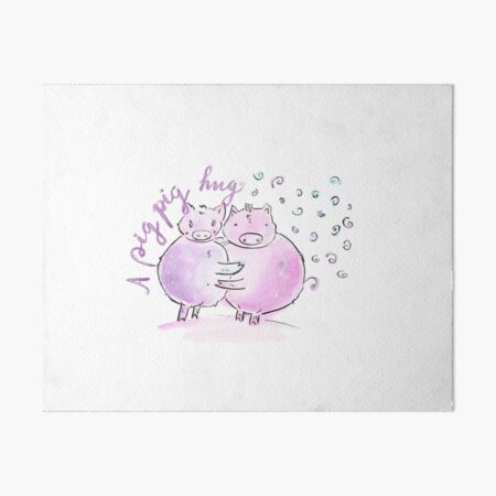 A pig pig hug! Art Board Print