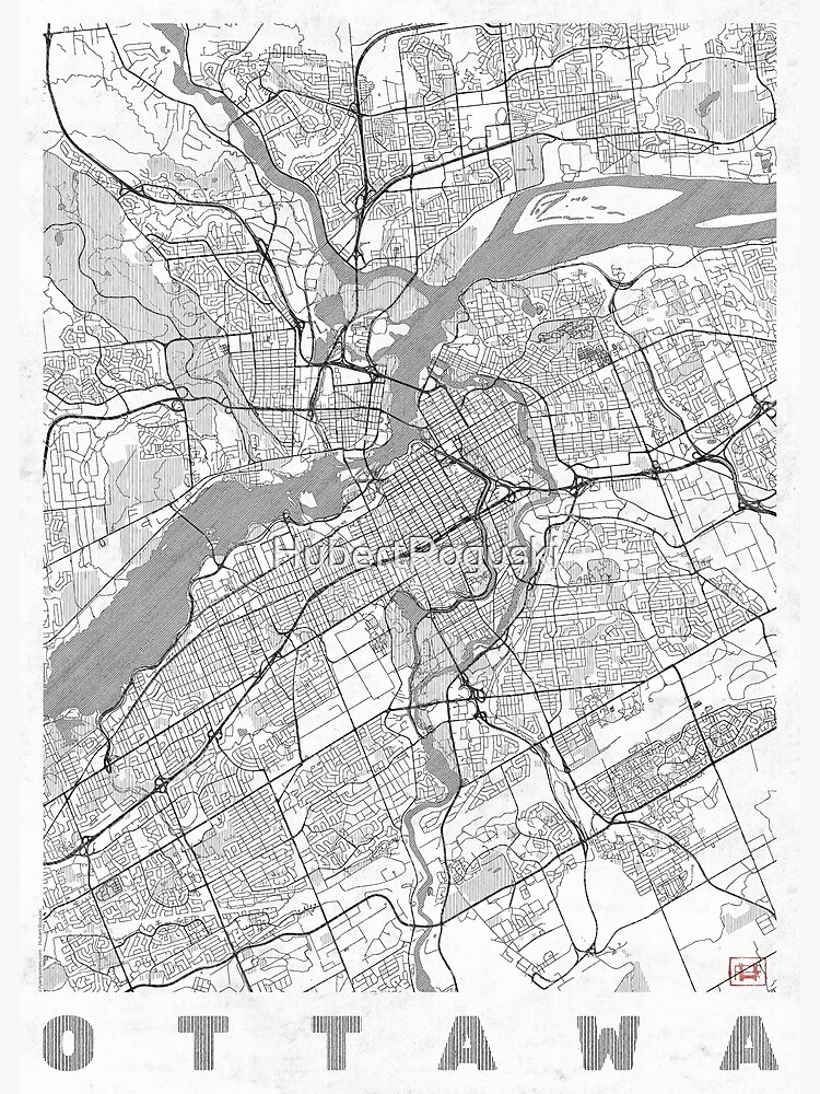 Ottawa Map Line by HubertRoguski