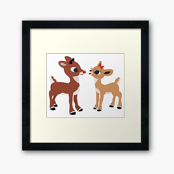 Classic Rudolph and Clarice © GraphicLoveShop Framed Art Print