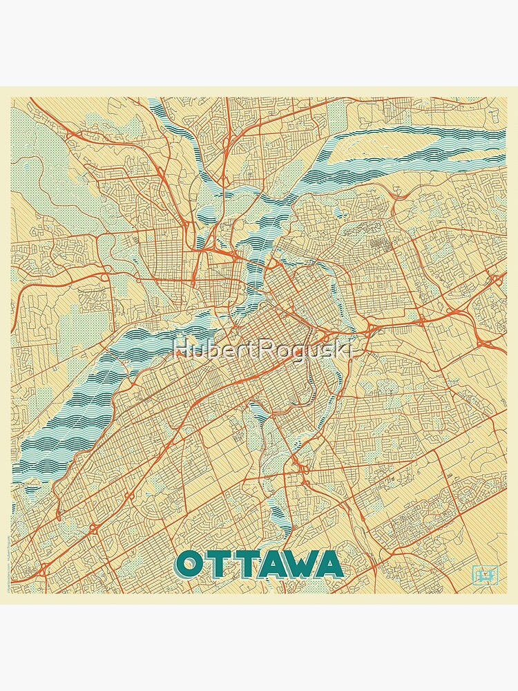 Ottawa Map Retro by HubertRoguski