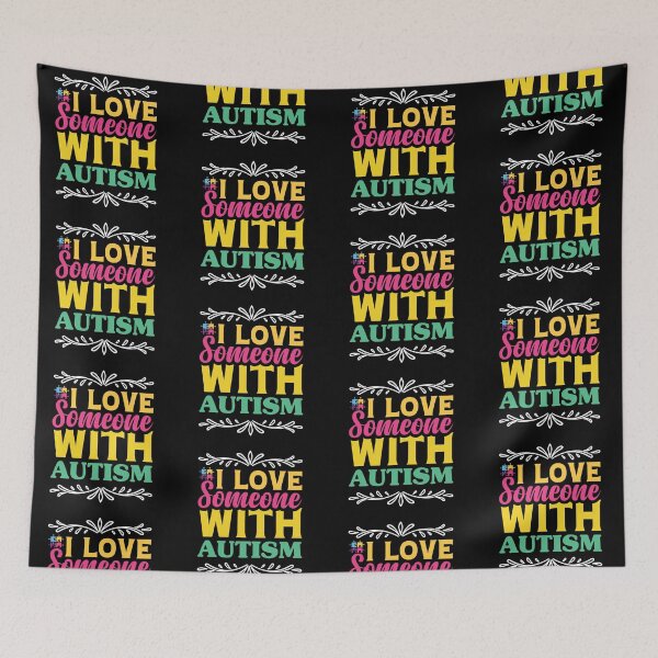 Item preview, I Love Someone With Autism Autistic support Be Positive Aspire To Inspire Happy Life Apparel Essential Motivation Inspiration Joy Mood designed and sold by DesignByHeartUK.