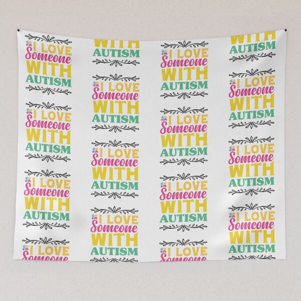 Item preview, I Love Someone With Autism Autistic support Be Positive Aspire To Inspire Happy Life Apparel Essential Motivation Inspiration Joy Mood designed and sold by DesignByHeartUK.