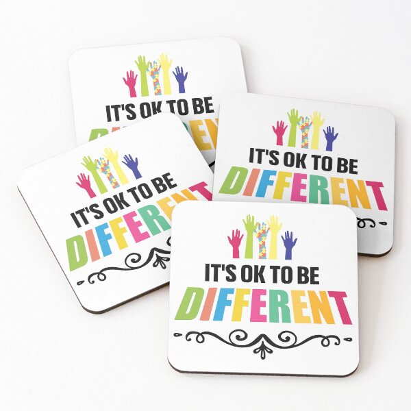 Item preview, It's Ok To Be Different Autistic support Be Positive Aspire To Inspire Happy Life Apparel Essential Motivation Inspiration Joy Mood designed and sold by DesignByHeartUK.