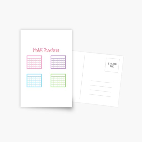 Colorful Habit Trackers for Bullet Journals Postcard for Sale by