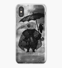 Plague Doctor & Crow in the Rain iPhone Case