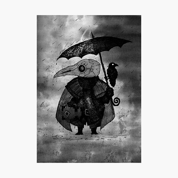 Item preview, Plague Doctor & Crow in the Rain designed and sold by djrbennett.