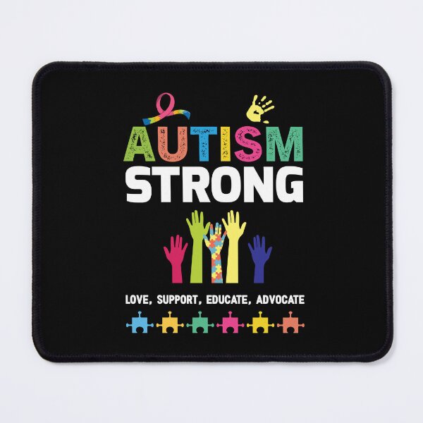 Item preview, Autism Strong Love Support Educate advocate Autistic support Be Positive Aspire To Inspire Happy Life Apparel Essential Motivation Inspiration Joy Mood designed and sold by DesignByHeartUK.