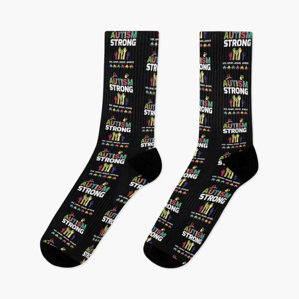 Item preview, Autism Strong Love Support Educate advocate Autistic support Be Positive Aspire To Inspire Happy Life Apparel Essential Motivation Inspiration Joy Mood designed and sold by DesignByHeartUK.
