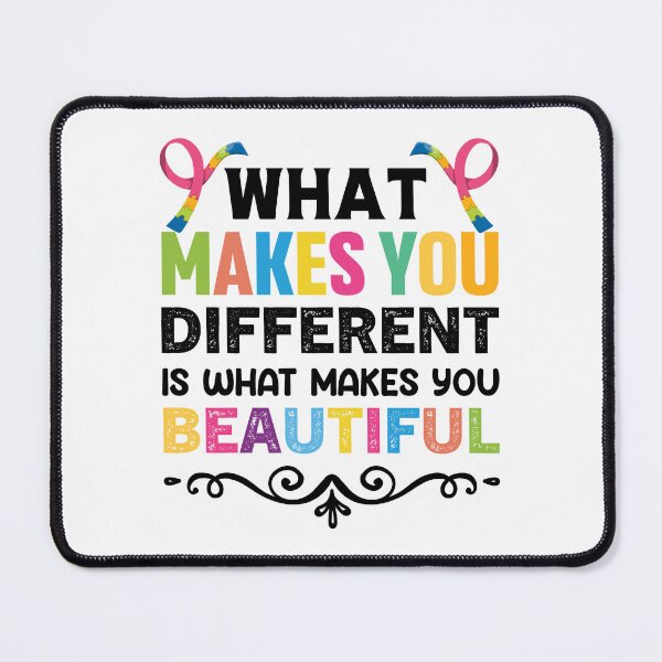 Item preview, What Makes You Different Is What Makes You Beautiful Autistic support Be Positive Aspire To Inspire Happy Life Apparel Essential Motivation Inspiration Joy Mood designed and sold by DesignByHeartUK.
