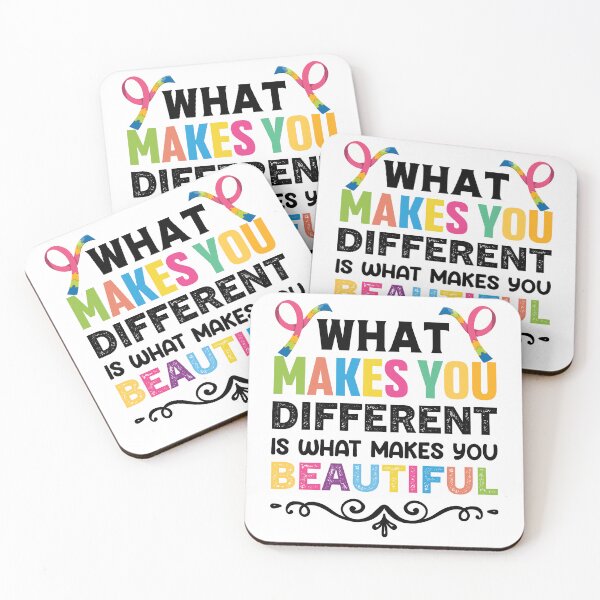 Item preview, What Makes You Different Is What Makes You Beautiful Autistic support Be Positive Aspire To Inspire Happy Life Apparel Essential Motivation Inspiration Joy Mood designed and sold by DesignByHeartUK.