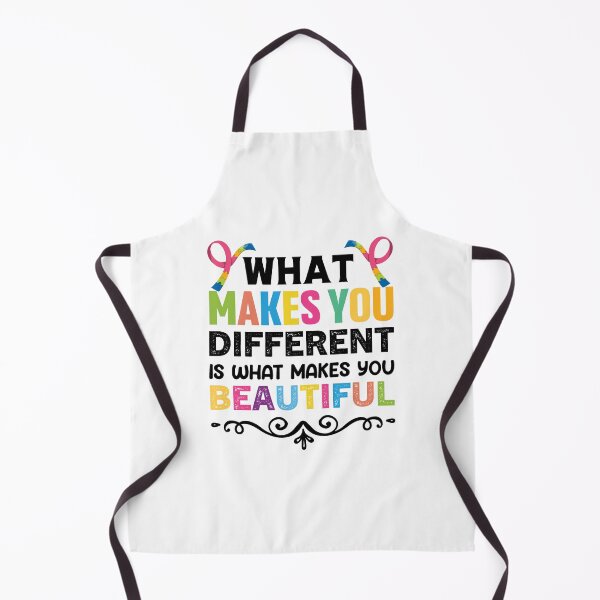 Aperçu de l'œuvre What Makes You Different Is What Makes You Beautiful Autistic support Be Positive Aspire To Inspire Happy Life Apparel Essential Motivation Inspiration Joy Mood créée et vendue par DesignByHeartUK.