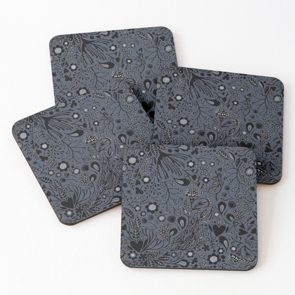 Item preview, Forest floor in blues and black. designed and sold by Marionibird.
