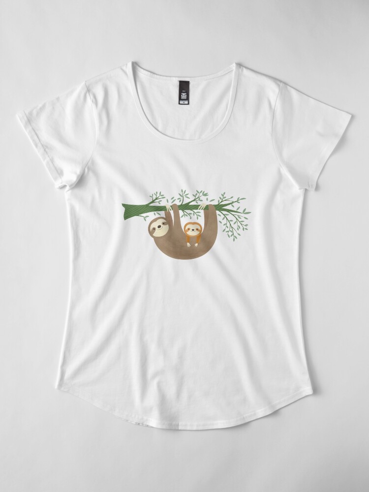 Alternate view of Sloths Premium Scoop T-Shirt