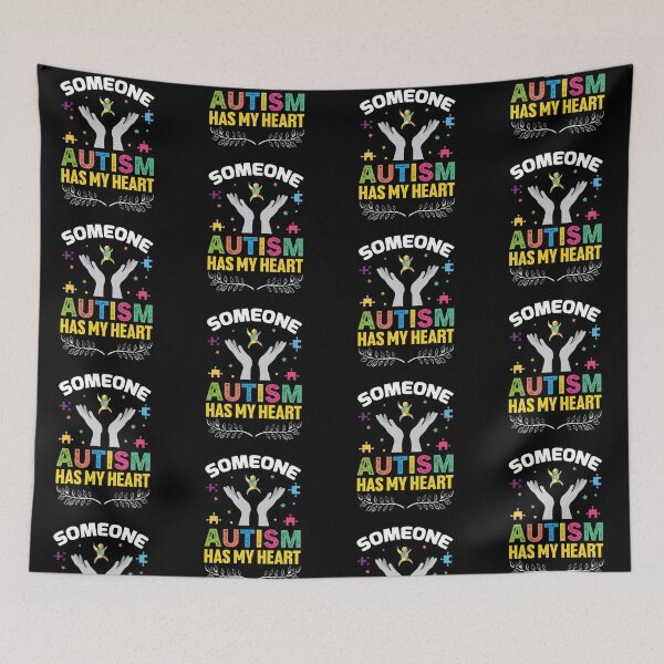 Item preview, Someone Autism Has My Heart  Autistic support Be Positive Aspire To Inspire Happy Life Apparel Essential Motivation Inspiration Joy Mood designed and sold by DesignByHeartUK.