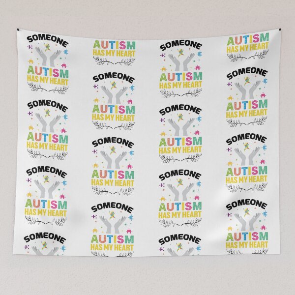Item preview, Someone Autism Has My Heart  Autistic support Be Positive Aspire To Inspire Happy Life Apparel Essential Motivation Inspiration Joy Mood designed and sold by DesignByHeartUK.