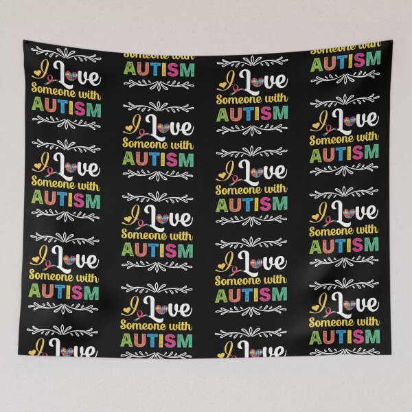 Item preview, I Love Someone With Autism Autistic support Be Positive Aspire To Inspire Happy Life Apparel Essential Motivation Inspiration Joy Mood designed and sold by DesignByHeartUK.