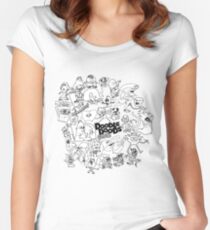 Gekritzel Doods - Chris Collage Tailliertes Rundhals-Shirt