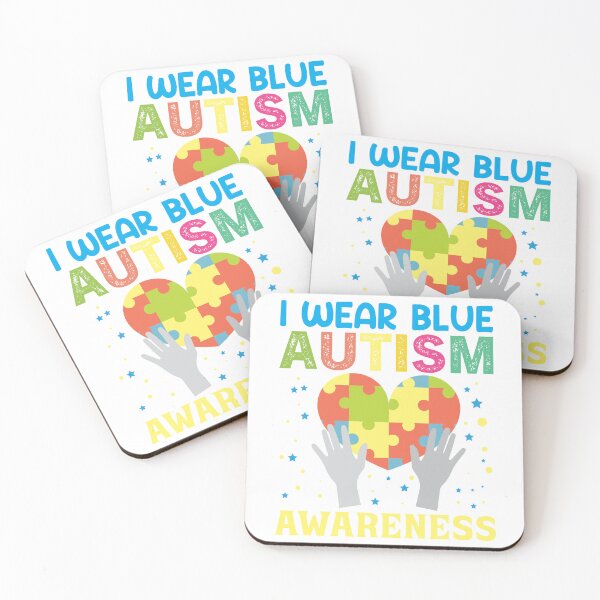 Item preview, I Wear blue Autism Awareness Autistic support Be Positive Aspire To Inspire Happy Life Apparel Essential Motivation Inspiration Joy Mood designed and sold by DesignByHeartUK.