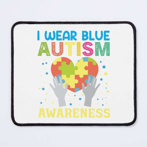 Item preview, I Wear blue Autism Awareness Autistic support Be Positive Aspire To Inspire Happy Life Apparel Essential Motivation Inspiration Joy Mood designed and sold by DesignByHeartUK.