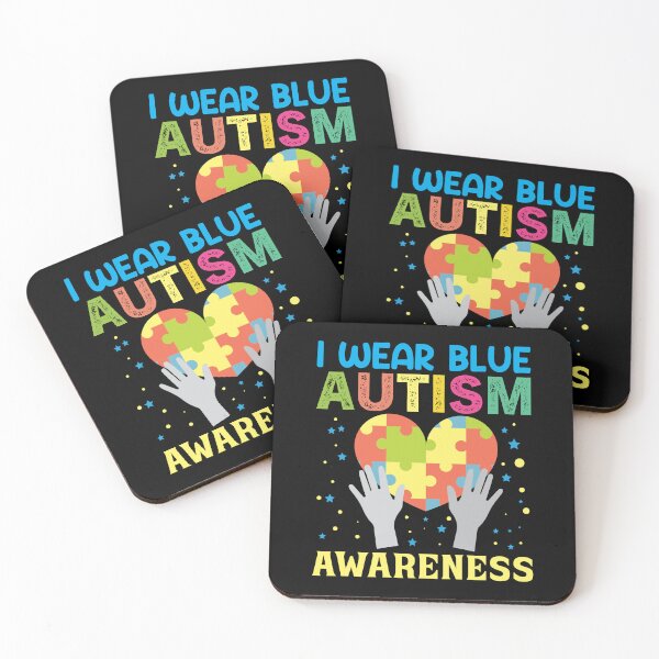 Item preview, I Wear blue Autism Awareness Autistic support Be Positive Aspire To Inspire Happy Life Apparel Essential Motivation Inspiration Joy Mood designed and sold by DesignByHeartUK.