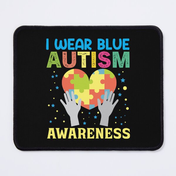 Item preview, I Wear blue Autism Awareness Autistic support Be Positive Aspire To Inspire Happy Life Apparel Essential Motivation Inspiration Joy Mood designed and sold by DesignByHeartUK.