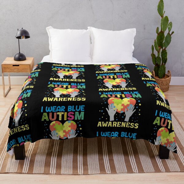Item preview, I Wear blue Autism Awareness Autistic support Be Positive Aspire To Inspire Happy Life Apparel Essential Motivation Inspiration Joy Mood designed and sold by DesignByHeartUK.