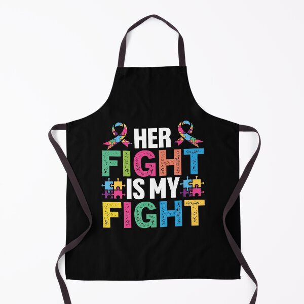 Aperçu de l'œuvre Her Fight Is My Fight Autistic support Be Positive Aspire To Inspire Happy Life Apparel Essential Motivation Inspiration Joy Mood créée et vendue par DesignByHeartUK.