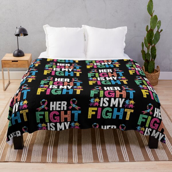 Item preview, Her Fight Is My Fight Autistic support Be Positive Aspire To Inspire Happy Life Apparel Essential Motivation Inspiration Joy Mood designed and sold by DesignByHeartUK.