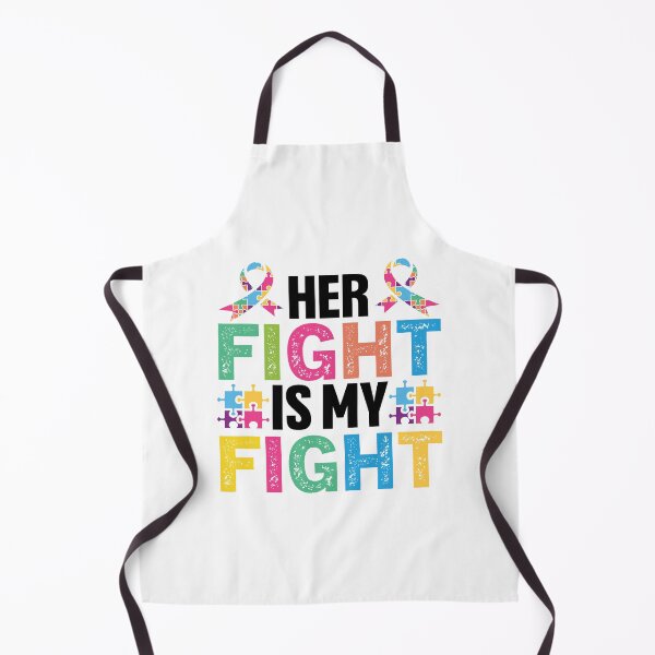 Aperçu de l'œuvre Her Fight Is My Fight Autistic support Be Positive Aspire To Inspire Happy Life Apparel Essential Motivation Inspiration Joy Mood créée et vendue par DesignByHeartUK.