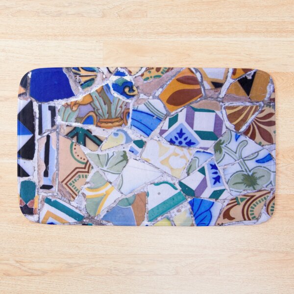 Item preview, Gaudi Tile Barcelona Architecture blue mosaic flowers designed and sold by BlankaDesigns.