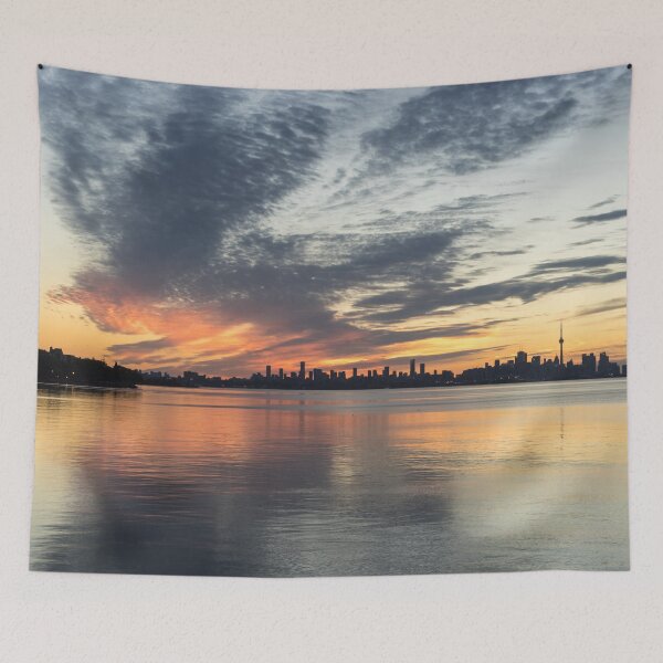 Item preview, Varicoloured Splendor - Toronto Distinctive Skyline Minutes Before Sunrise designed and sold by Georgia Mizuleva.