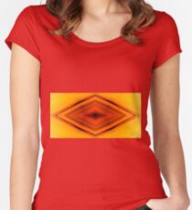 Pattern orange yellow black Women's Fitted Scoop T-Shirt