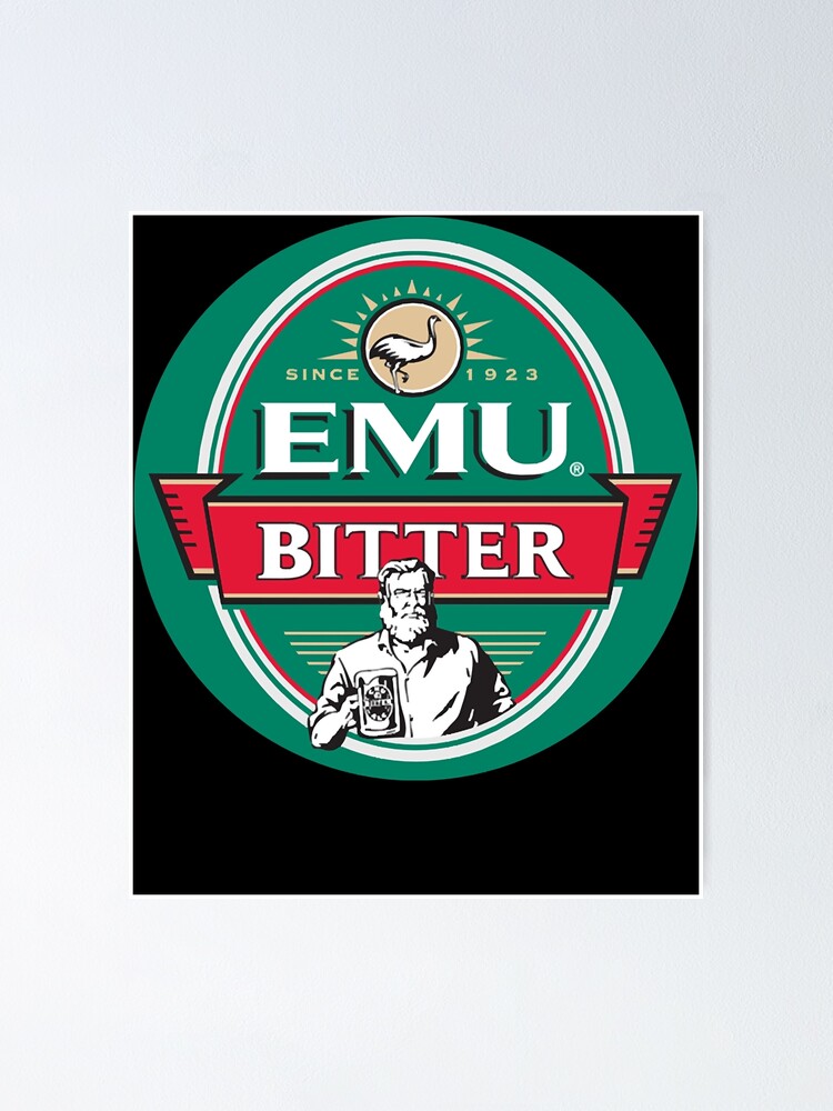 "emu bitter beer logo Local beer brewey logo" Poster for Sale by