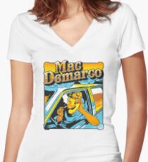 mac demarco in his car Women's Fitted V-Neck T-Shirt
